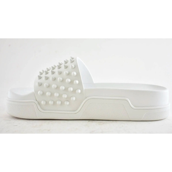 Christian Louboutin Pool Fun Flat Spike Bianco White Platform Slide Sandal 44 11 main image 7